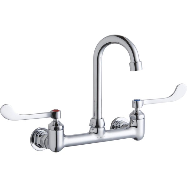 Elkay Elkay Scrub/Handwash 8" Centers WFaucet 4" Gsnk Spt 6" Blade HndlInlet LK940GN04T6H - main